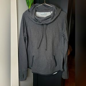 Athleta heathered charcoal pullover sweatshirt hooded size medium